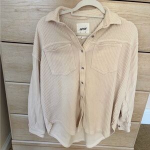 Aerie Beige Waffle Knit Top